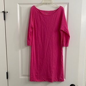 Lilly Pulitzer Vibrant Pink Boatneck dress with button